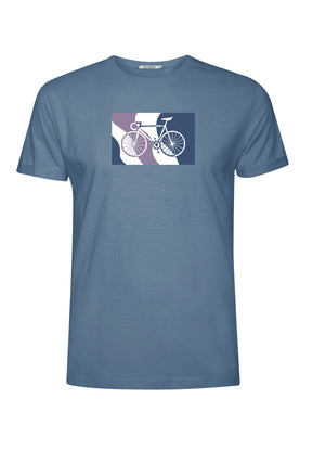 Sloppy Blue: Lässiges T-Shirt aus Bio-Baumwoll Mix für Herren [18345]