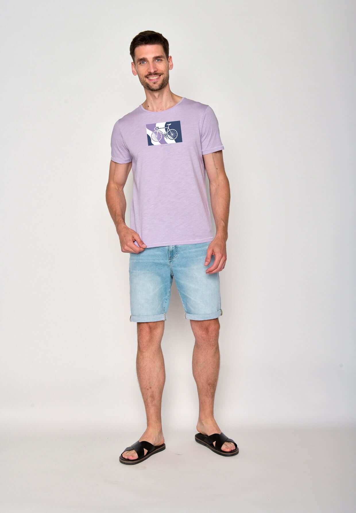 Lila:  Lässiges T-Shirt aus Bio-Baumwolle für Herren [18352]