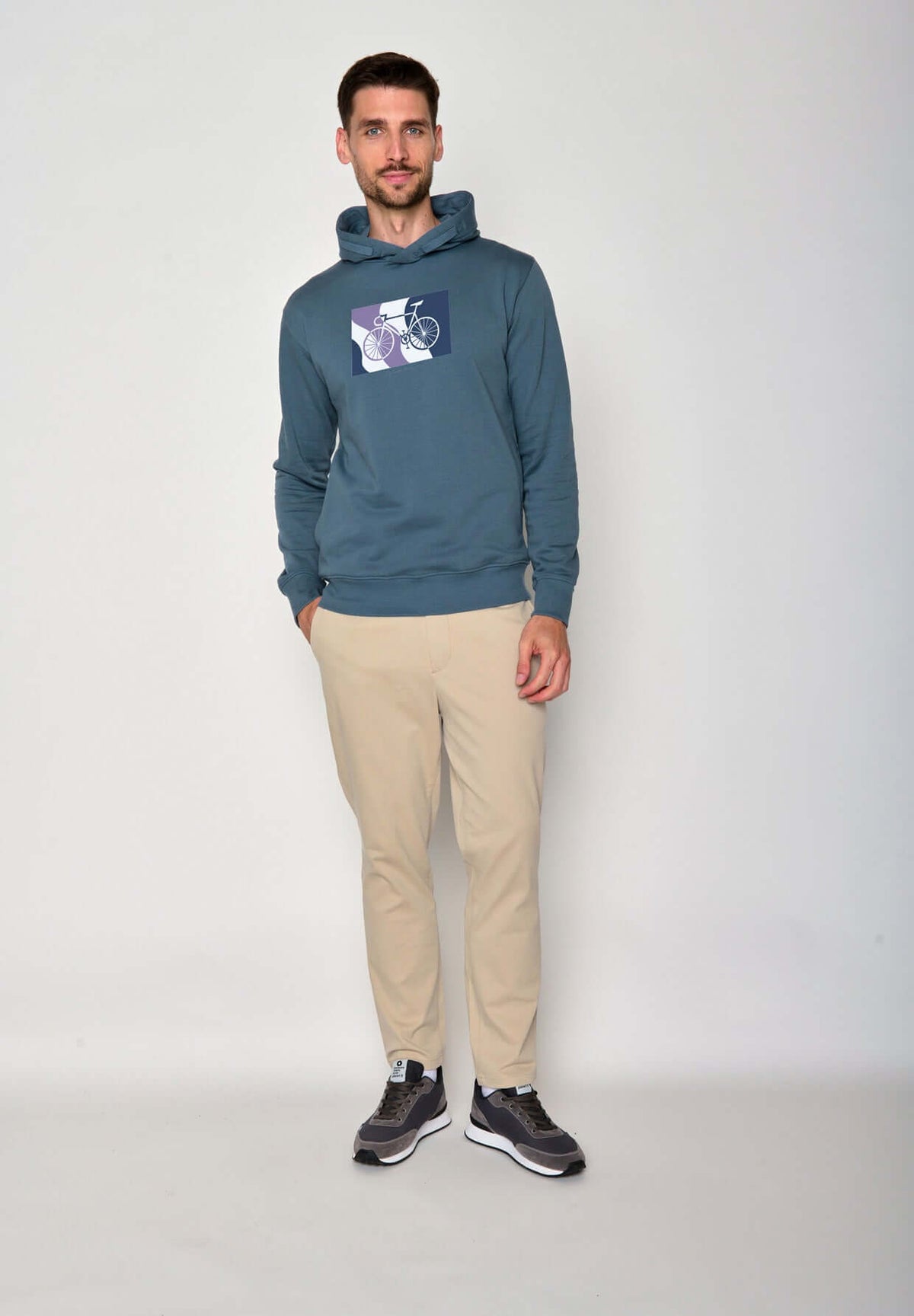 Blau:  Kuschliger Hoodie aus Bio-Baumwolle für Herren [18357]