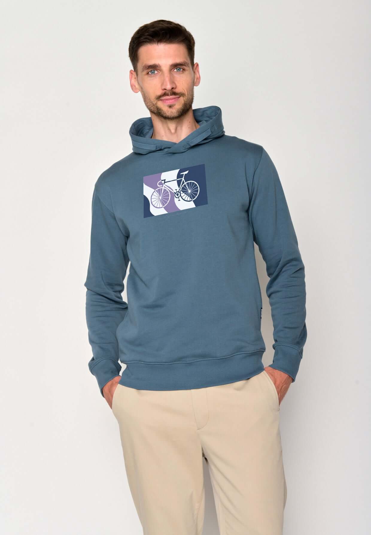 Blau:  Kuschliger Hoodie aus Bio-Baumwolle für Herren [18358]