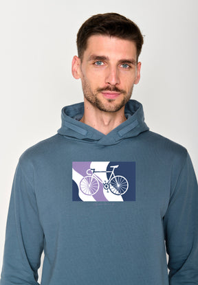 Vintage Blue: Kuschliger Hoodie aus Bio-Baumwolle für Herren [18359]