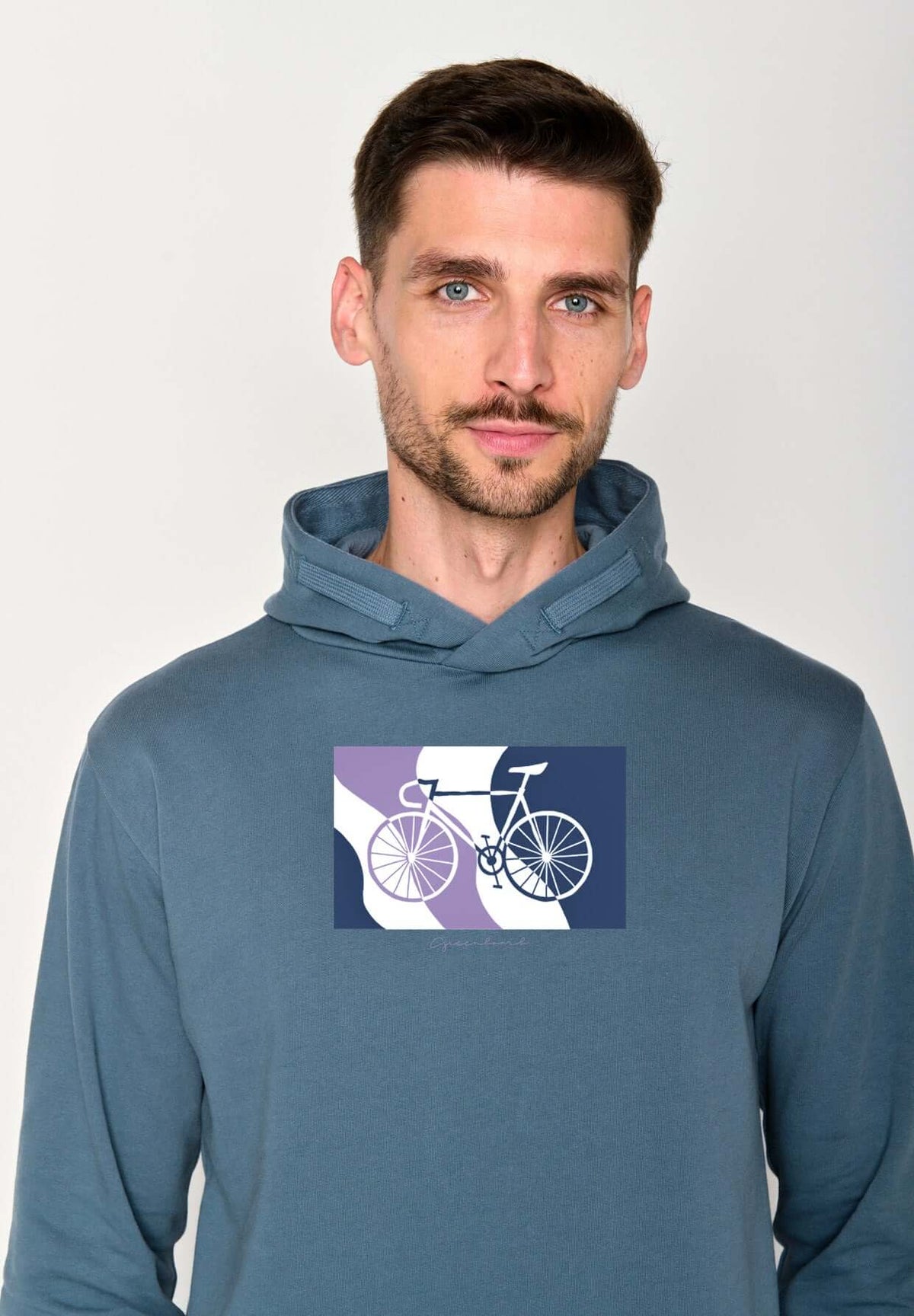 Blau:  Kuschliger Hoodie aus Bio-Baumwolle für Herren [18359]