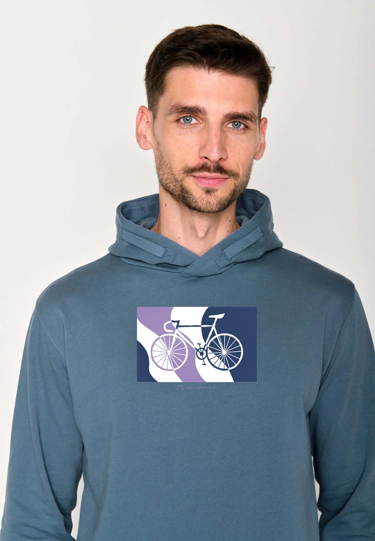 Blau:  Kuschliger Hoodie aus Bio-Baumwolle für Herren [18359]