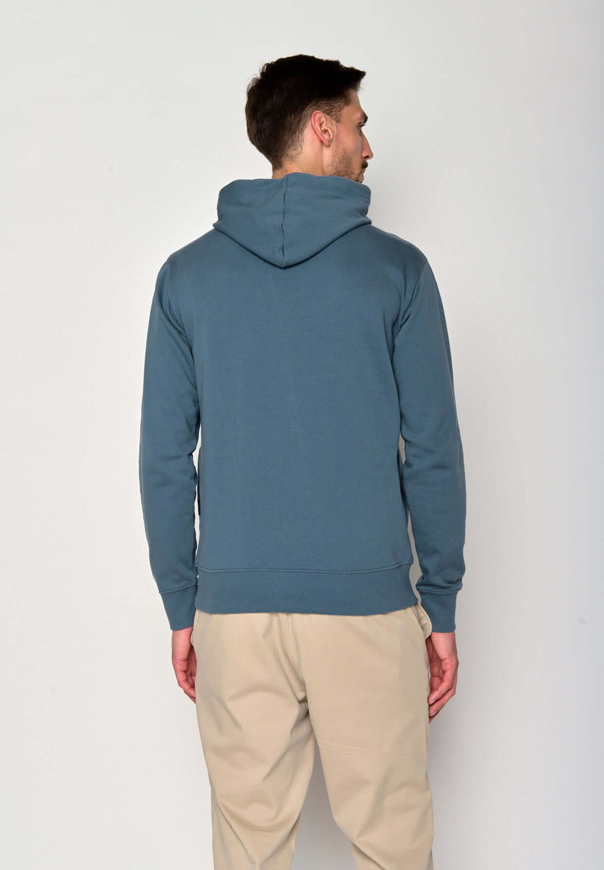 Blau:  Kuschliger Hoodie aus Bio-Baumwolle für Herren [18361]