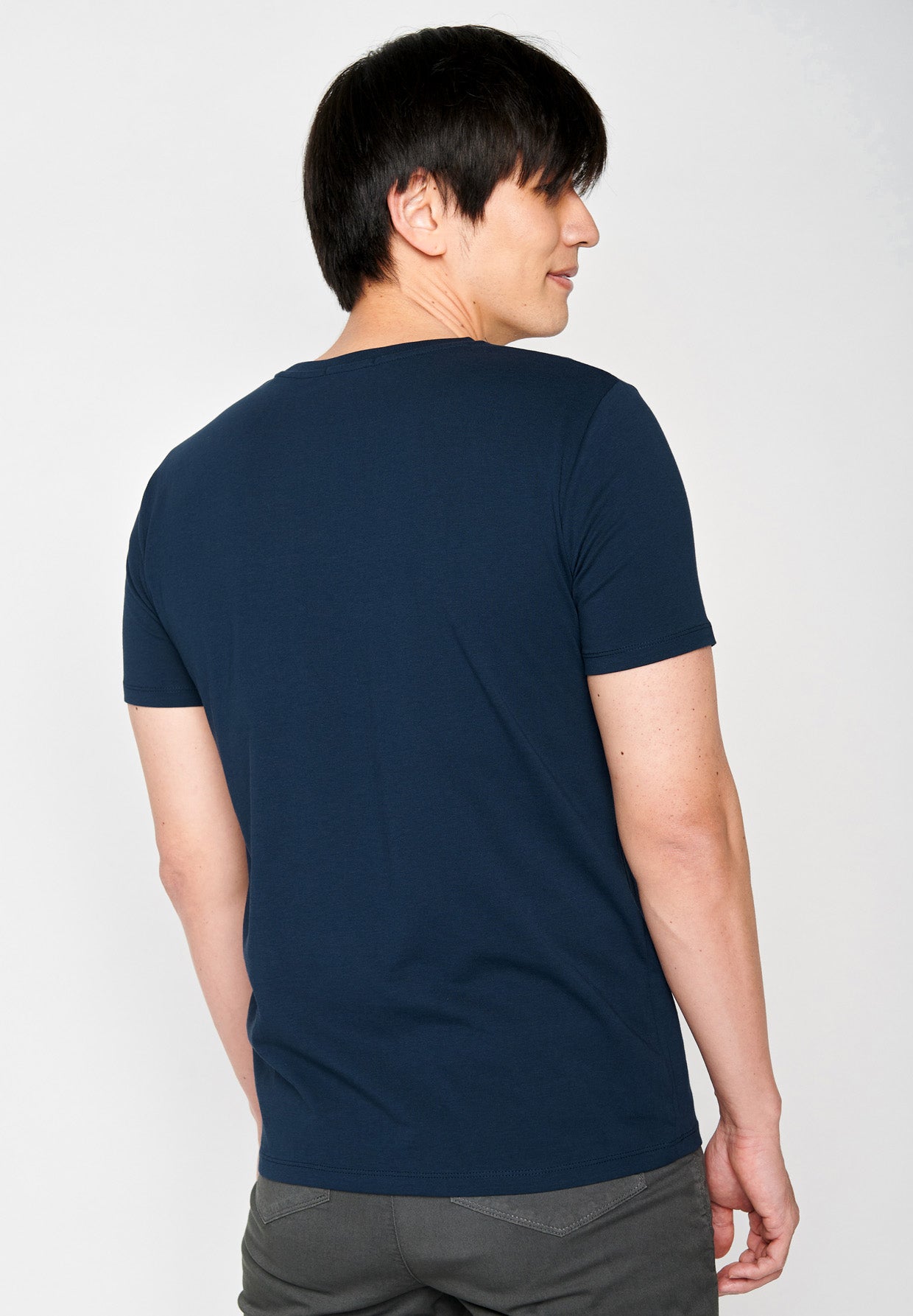 Navy: Sportliches T-Shirt aus Bio-Baumwolle für Herren [18364]
