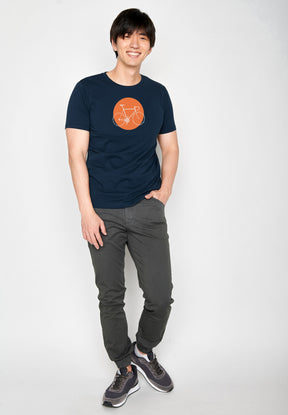 Navy: Sportliches T-Shirt aus Bio-Baumwolle für Herren [18365]