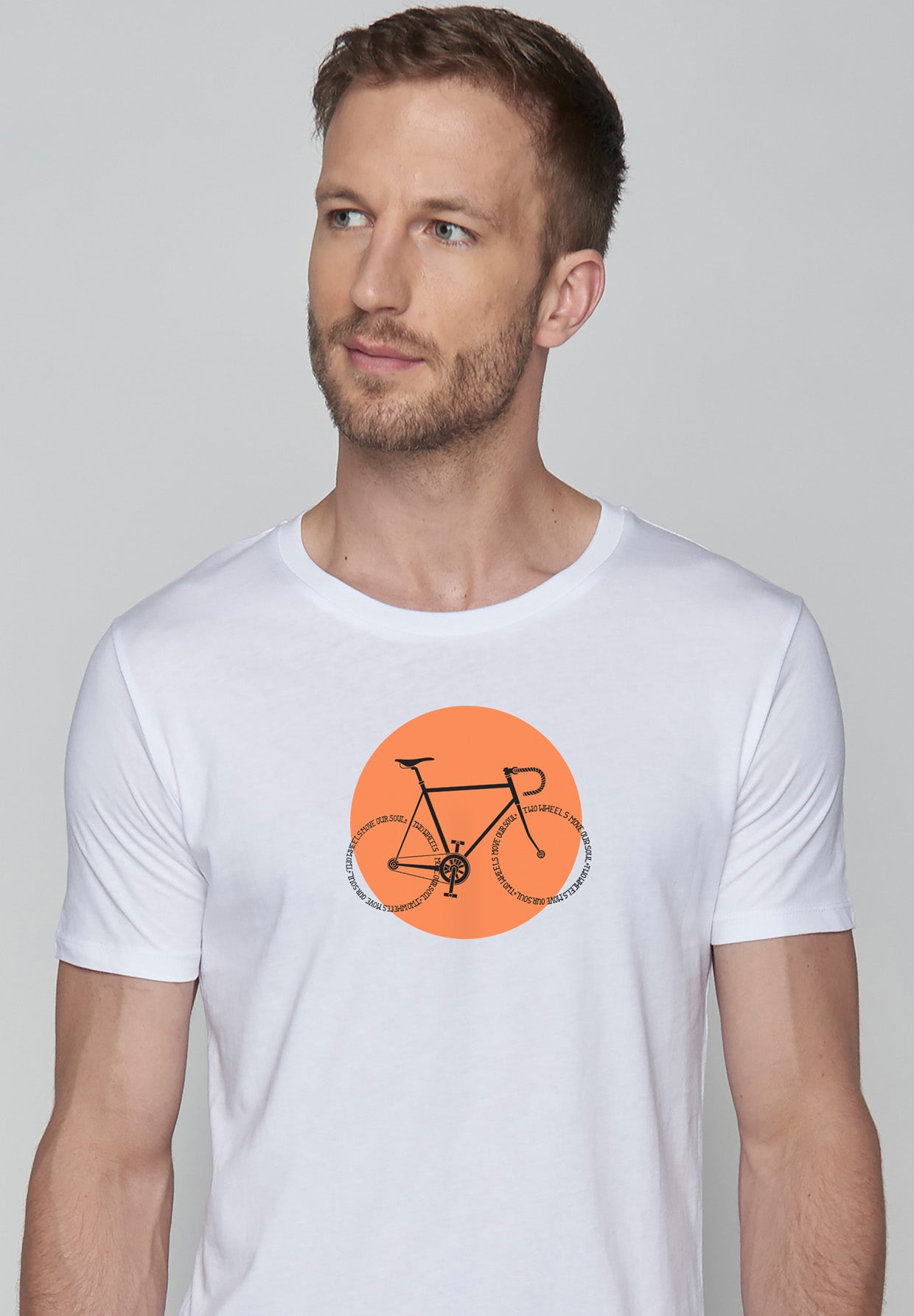 Weiß:  Sportliches T-Shirt aus Bio-Baumwolle für Herren [18367]