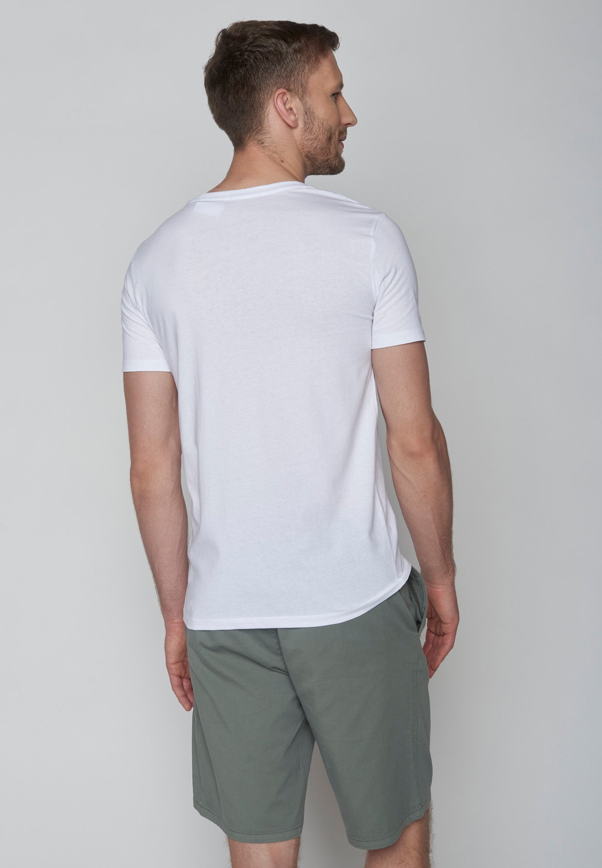 Weiß:  Sportliches T-Shirt aus Bio-Baumwolle für Herren [18368]