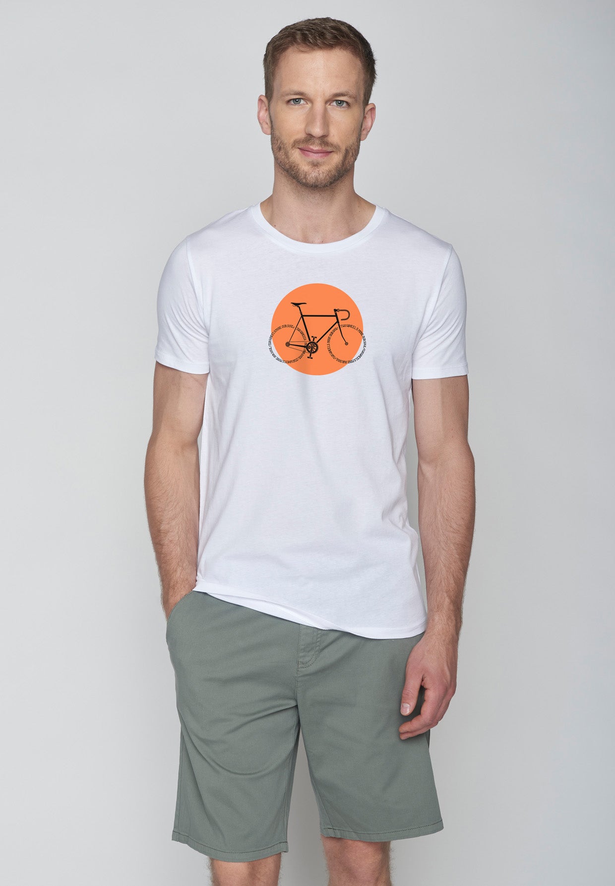 Weiß:  Sportliches T-Shirt aus Bio-Baumwolle für Herren [18369]