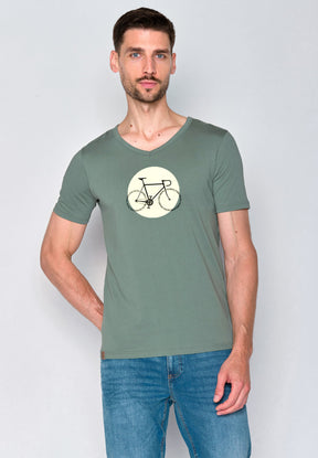 Pale Green: Lässiges T-Shirt aus Bio-Baumwolle für Herren [18373]