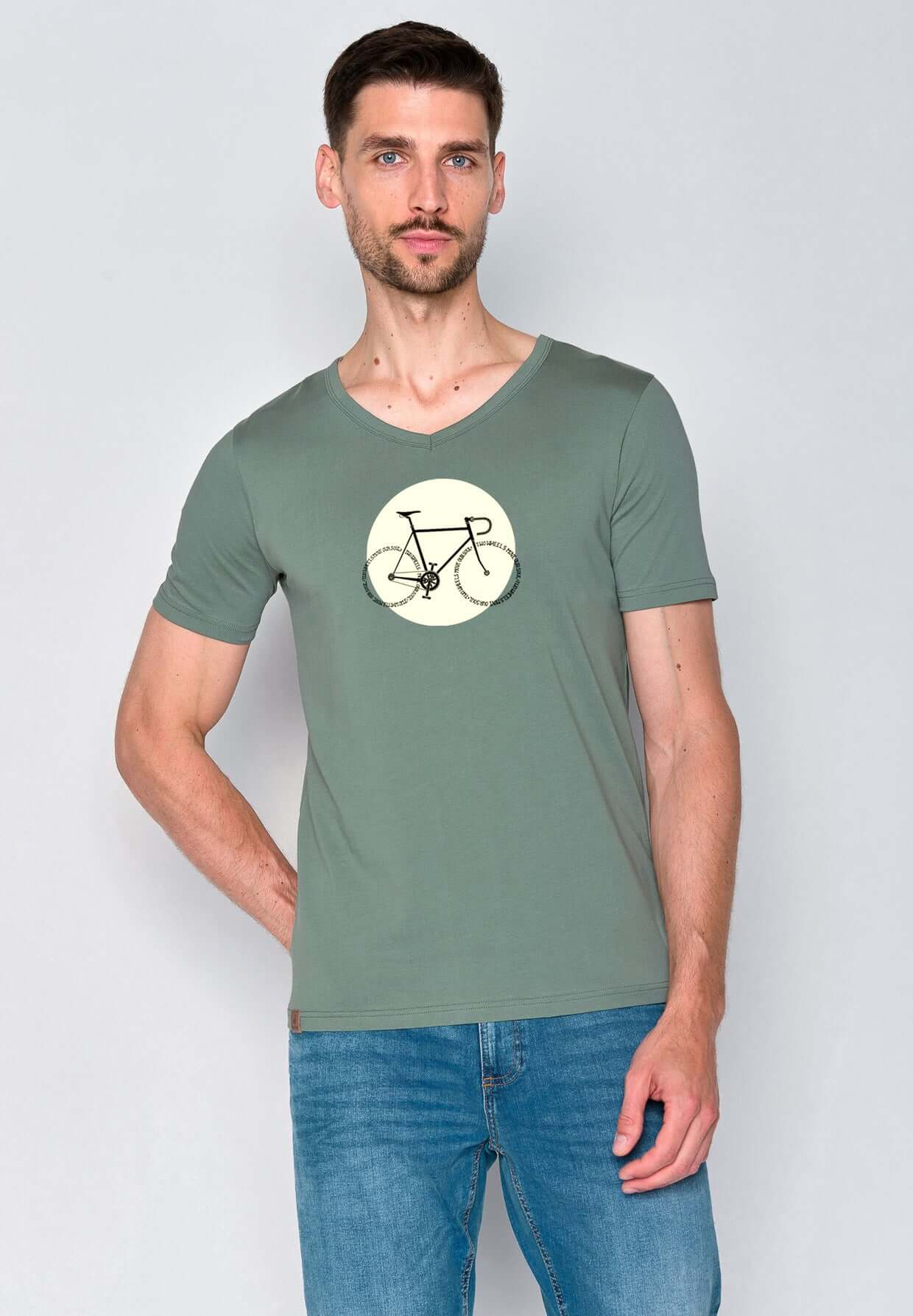 Grün:  Lässiges T-Shirt aus Bio-Baumwolle für Herren [18373]