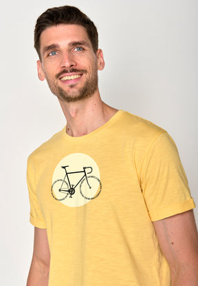 Pastel Yellow: Lässiges T-Shirt aus Bio-Baumwoll Mix für Herren [18381]