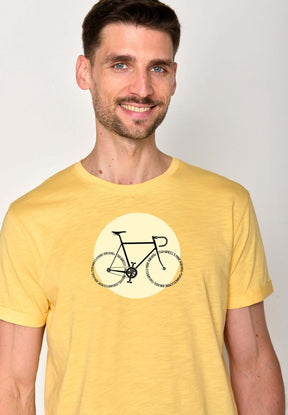 Gelb:  Lässiges T-Shirt aus Bio-Baumwoll Mix für Herren [18383]