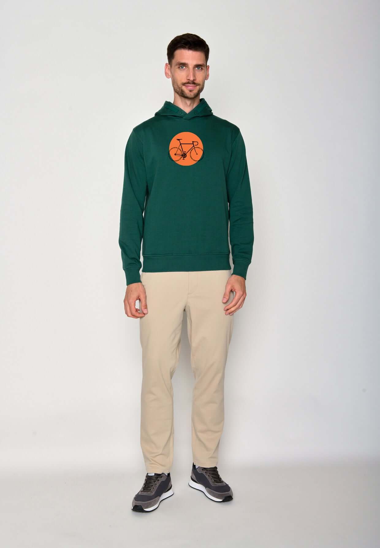 Grün:  Kuschliger Hoodie aus Bio-Baumwolle für Herren [18385]