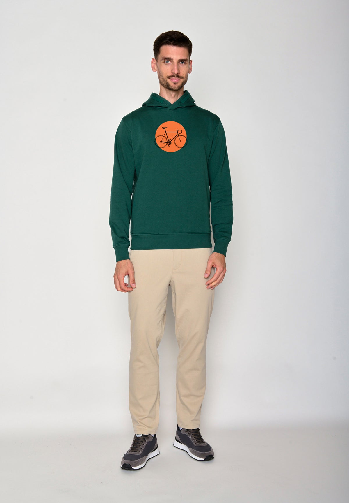 Jungle Green: Kuschliger Hoodie aus Bio-Baumwolle für Herren [18385]