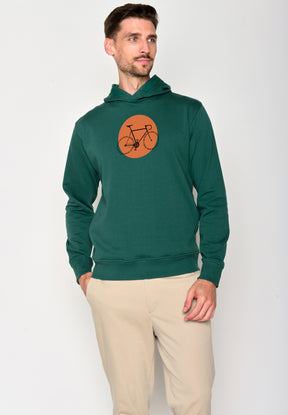 Jungle Green: Kuschliger Hoodie aus Bio-Baumwolle für Herren [18386]