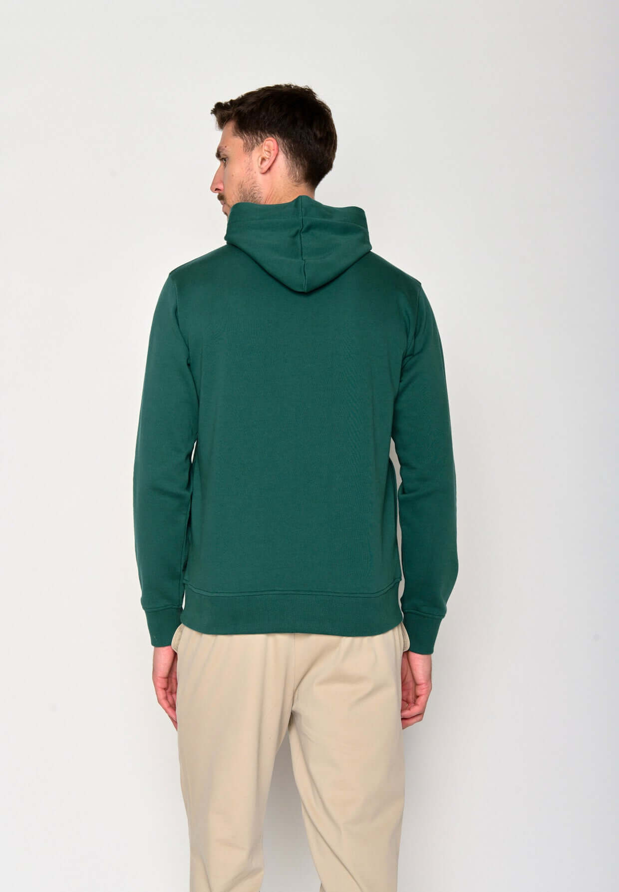 Grün:  Kuschliger Hoodie aus Bio-Baumwolle für Herren [18387]
