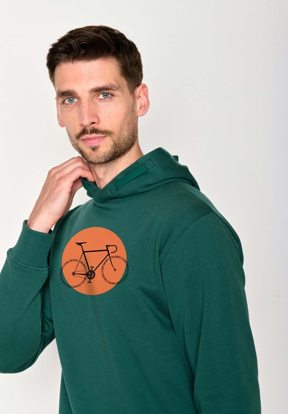 Grün:  Kuschliger Hoodie aus Bio-Baumwolle für Herren [18388]
