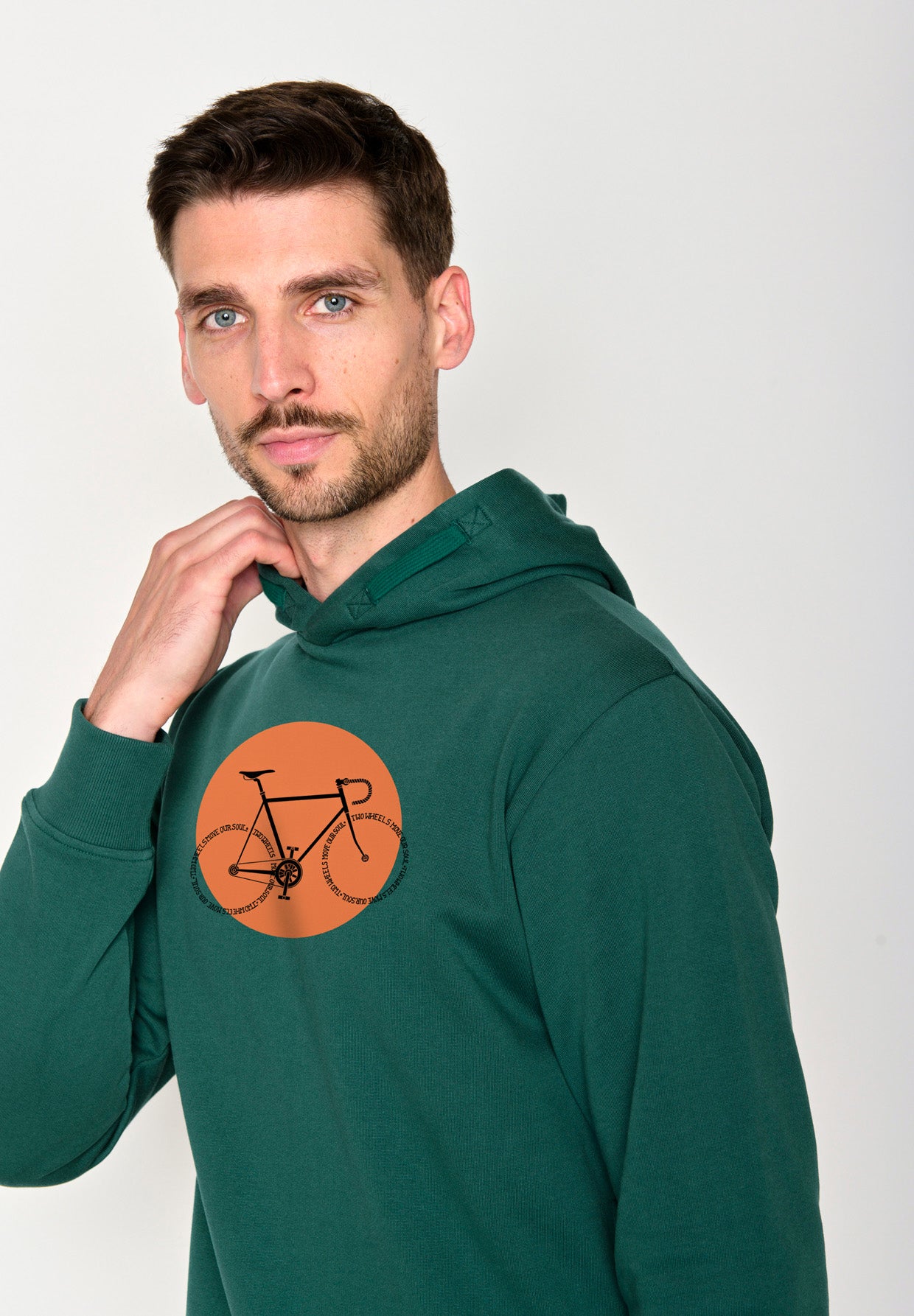 Jungle Green: Kuschliger Hoodie aus Bio-Baumwolle für Herren [18388]