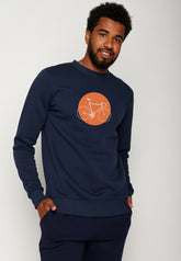 Blau:  Gemütliches Sweatshirt aus Bio-Baumwolle für Herren [18392]