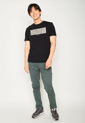 Black: Sportliches T-Shirt aus Bio-Baumwolle für Herren [18399]