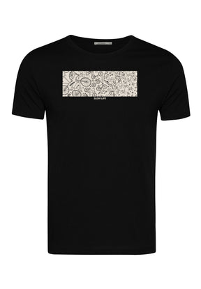 Black: Sportliches T-Shirt aus Bio-Baumwolle für Herren [18400]