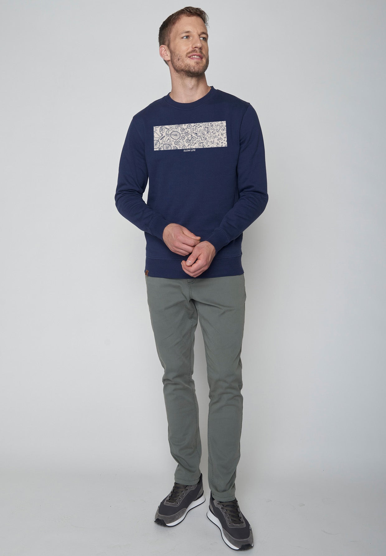 Navy: Gemütliches Sweatshirt aus Bio-Baumwolle für Herren [18420]