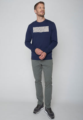 Navy: Gemütliches Sweatshirt aus Bio-Baumwolle für Herren [18420]