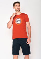 Clay Red: Sportliches T-Shirt aus Bio-Baumwolle für Herren [18424]