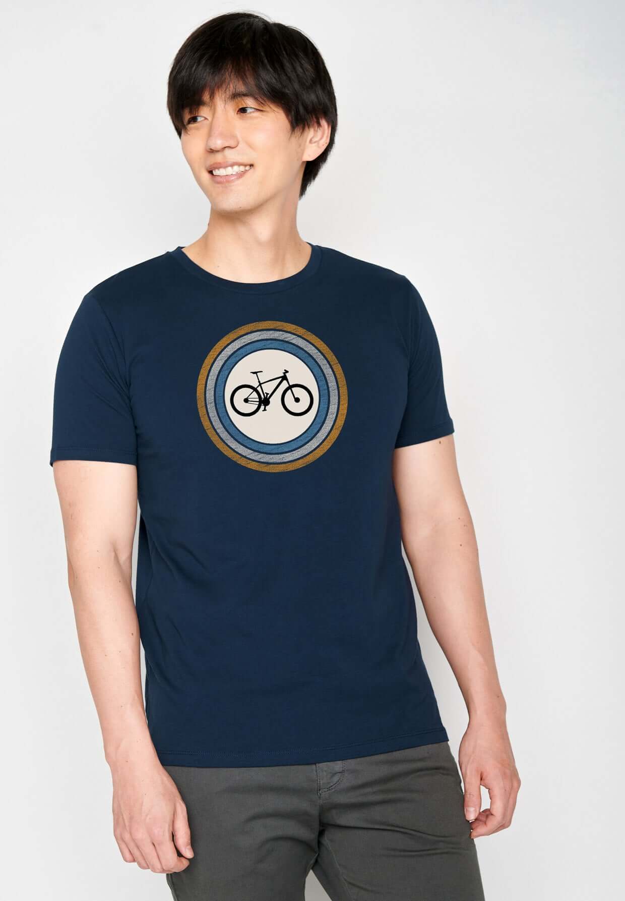 Blau:  Sportliches T-Shirt aus Bio-Baumwolle für Herren [18428]
