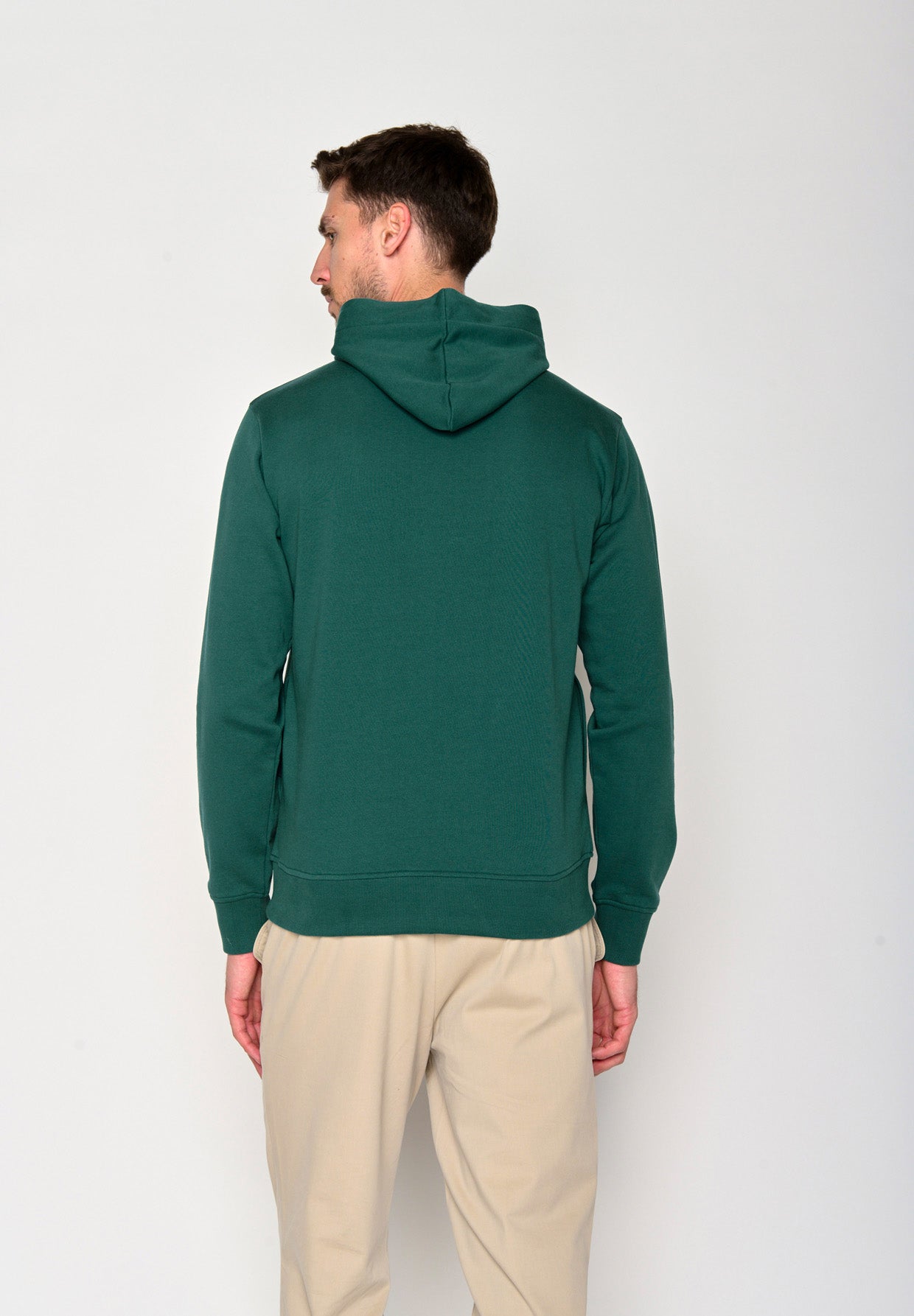 Jungle Green: Kuschliger Hoodie aus Bio-Baumwolle für Herren [18447]