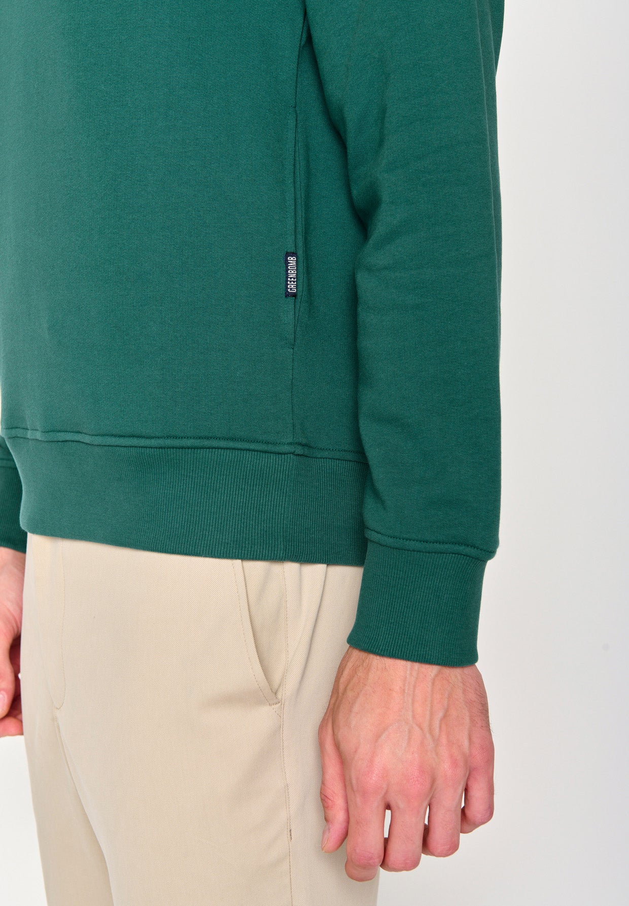 Jungle Green: Kuschliger Hoodie aus Bio-Baumwolle für Herren [18448]