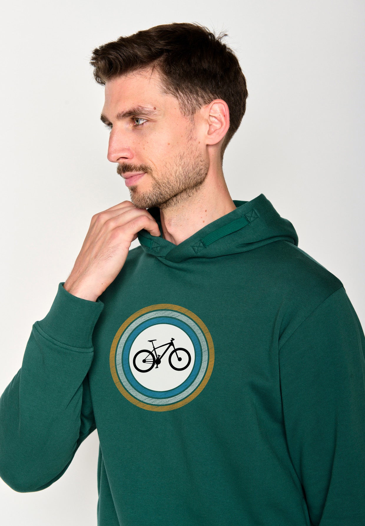 Jungle Green: Kuschliger Hoodie aus Bio-Baumwolle für Herren [18449]