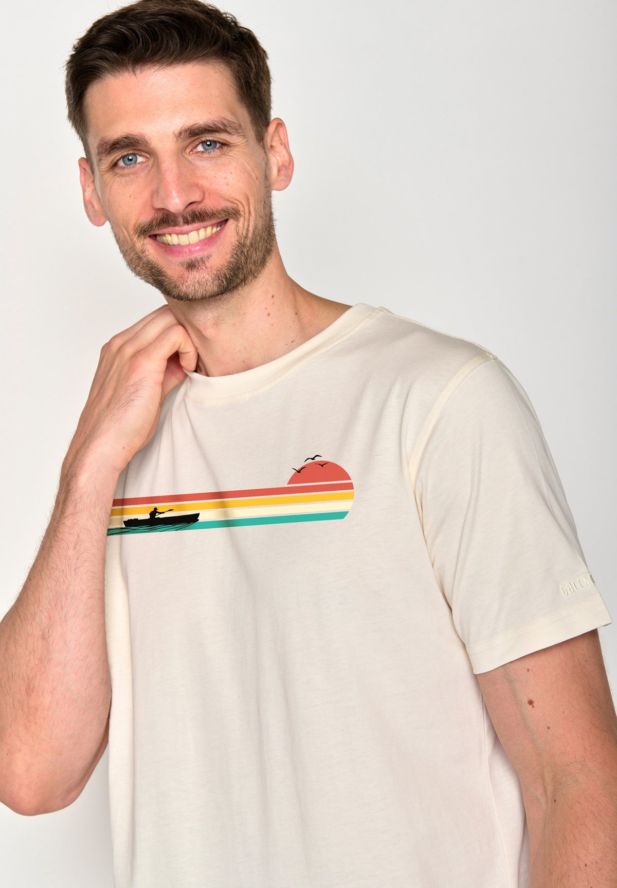 Weiß:  Lässiges T-Shirt aus Bio-Baumwolle für Herren [18454]