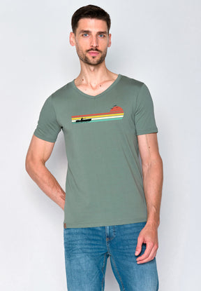 Pale Green: Lässiges T-Shirt aus Bio-Baumwolle für Herren [18462]