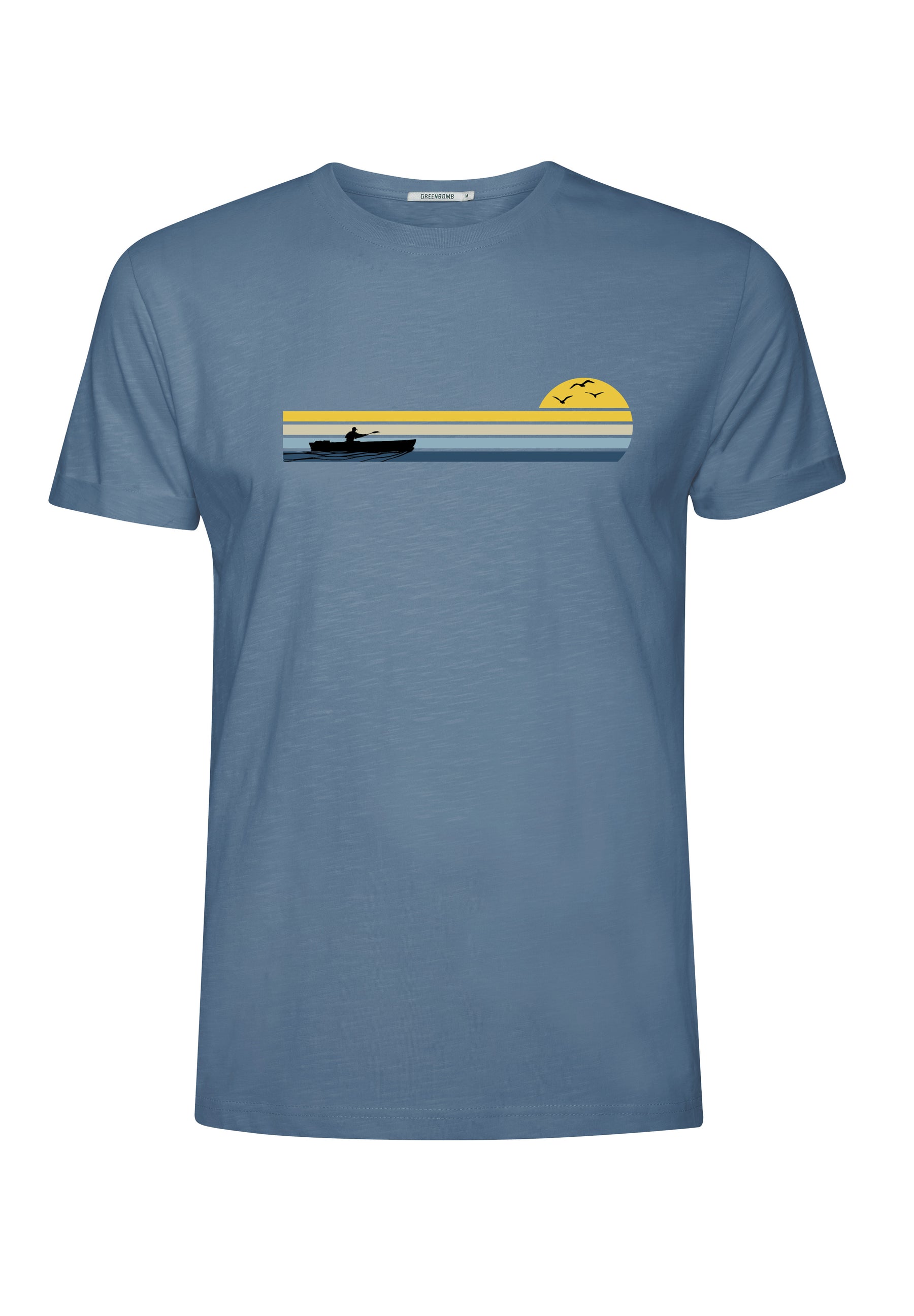 Blau:  Lässiges T-Shirt aus Bio-Baumwoll Mix für Herren [18466]