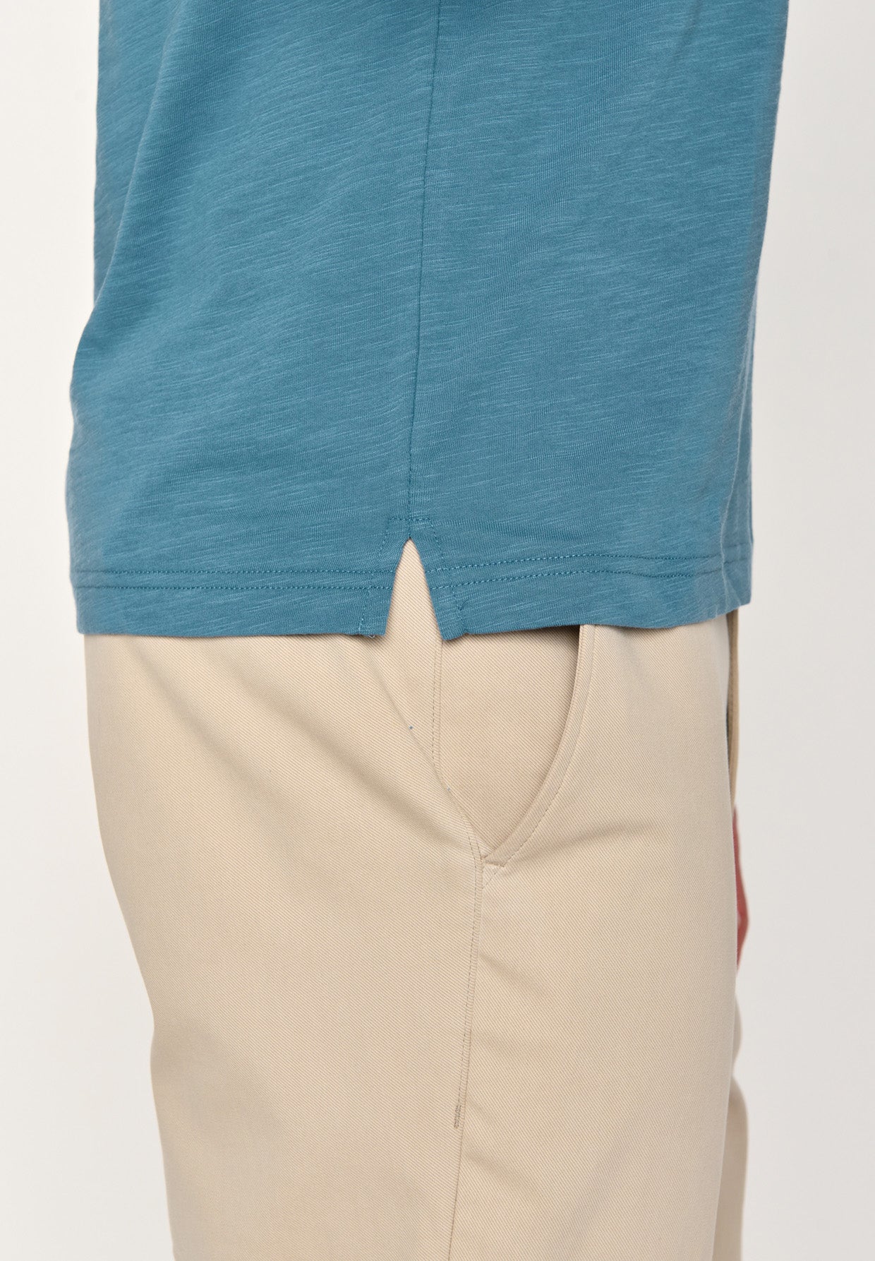 Blau:  Lässiges T-Shirt aus Bio-Baumwoll Mix für Herren [18471]