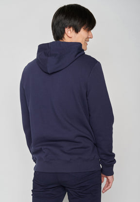 Navy: Kuschliger Hoodie aus Bio-Baumwolle für Herren [18473]