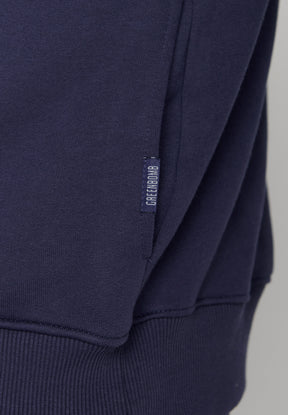 Navy: Kuschliger Hoodie aus Bio-Baumwolle für Herren [18475]
