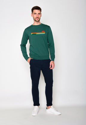 Jungle Green: Gemütliches Sweatshirt aus Bio-Baumwolle für Herren [18478]