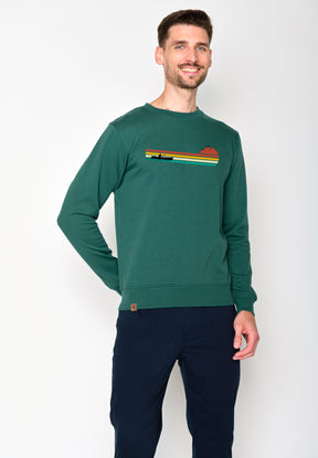 Jungle Green: Gemütliches Sweatshirt aus Bio-Baumwolle für Herren [18479]