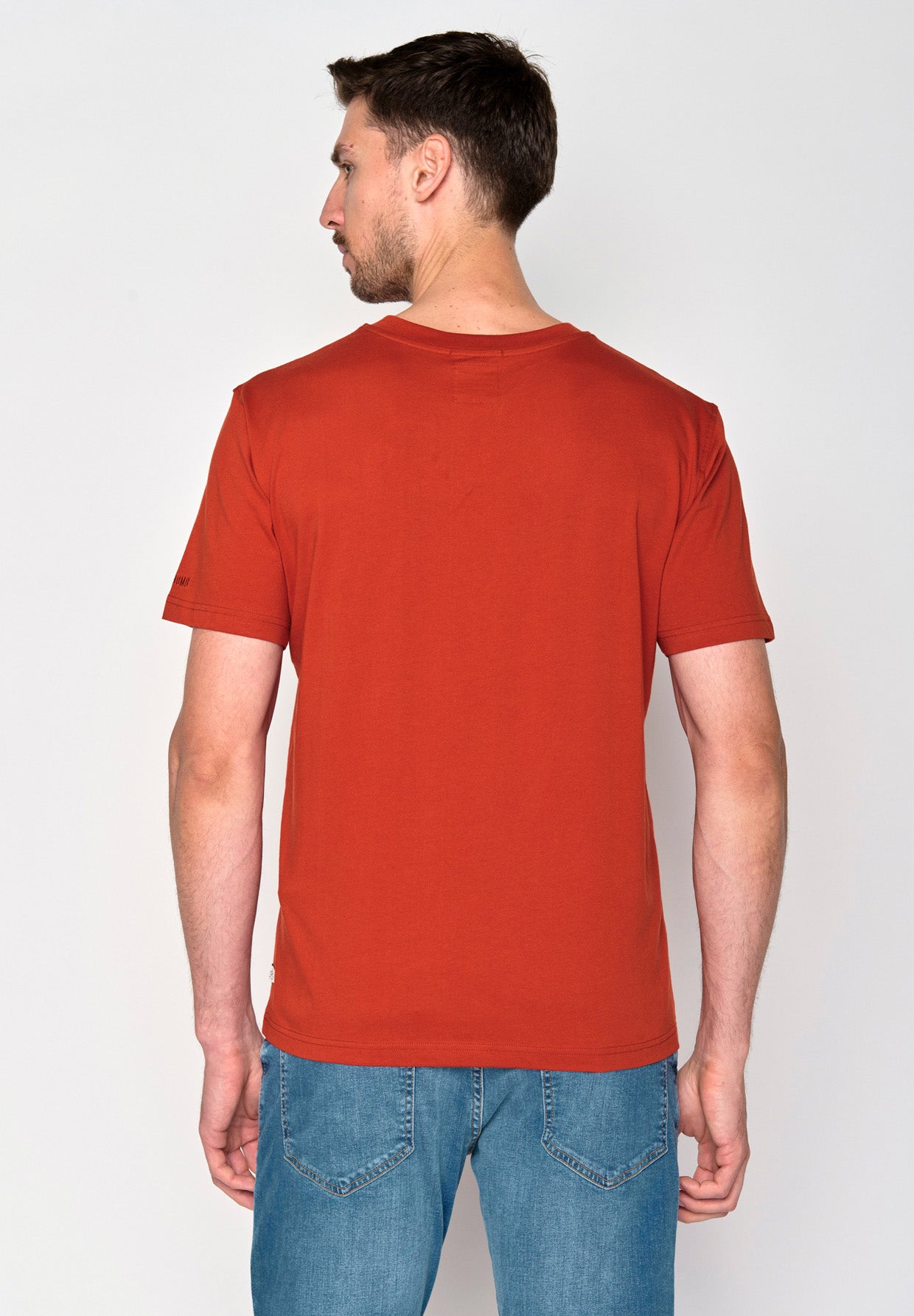 Clay Red: Lässiges Oversize-T-Shirt aus Bio-Baumwolle für Herren [18486]