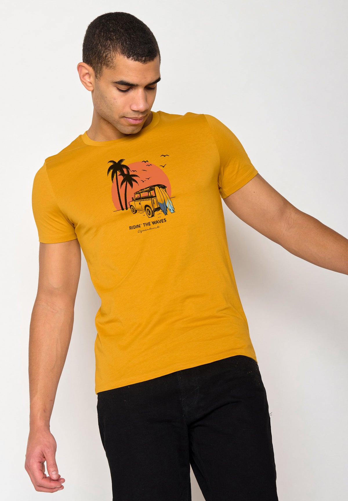 Gelb:  Sportliches T-Shirt aus Bio-Baumwolle für Herren [18490]