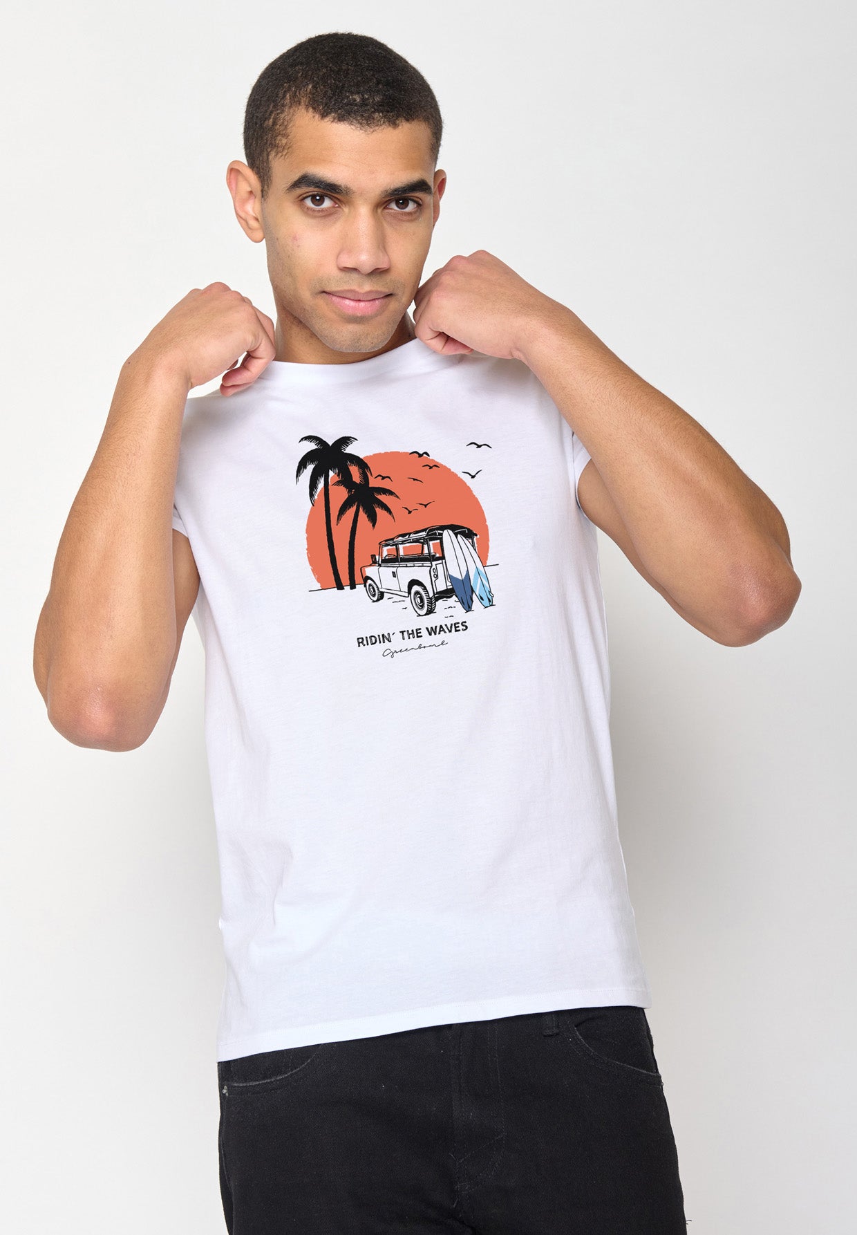 Weiß:  Sportliches T-Shirt aus Bio-Baumwolle für Herren [18495]