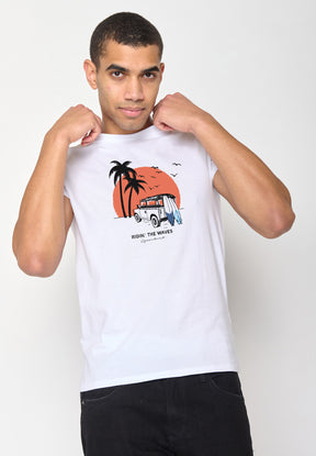Weiß:  Sportliches T-Shirt aus Bio-Baumwolle für Herren [18495]