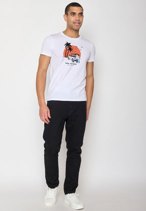 Weiß:  Sportliches T-Shirt aus Bio-Baumwolle für Herren [18497]
