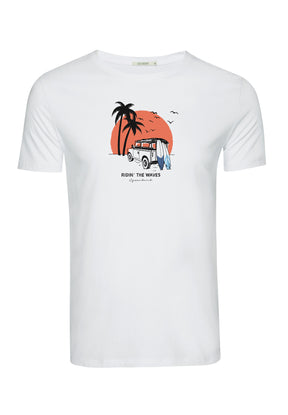 Weiß:  Sportliches T-Shirt aus Bio-Baumwolle für Herren [18498]
