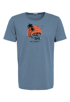 Sloppy Blue: Sportliches T-Shirt aus Bio-Baumwolle für Herren [18499]