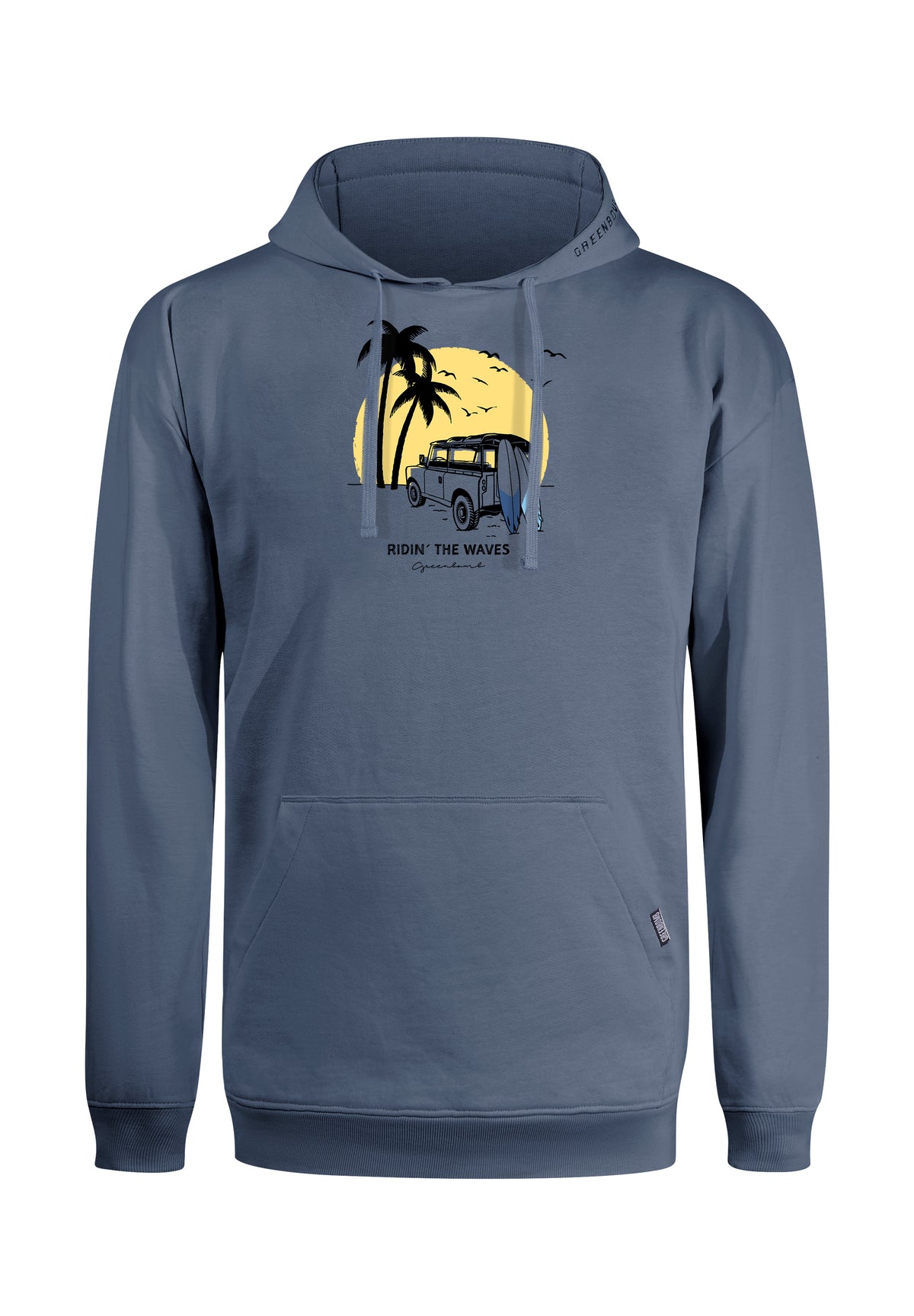 Vintage Blue: Kuschliger Hoodie aus Bio-Baumwolle für Herren [18504]