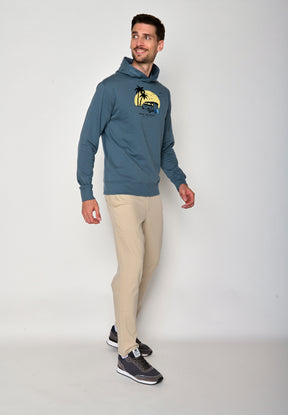 Vintage Blue: Kuschliger Hoodie aus Bio-Baumwolle für Herren [18505]